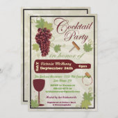 Uitnodigingen voor rustieke cocktailparty (Voorkant / Achterkant)