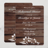 Uitnodigingen voor rustieke huwelijksrepetitie din (Voorkant / Achterkant)