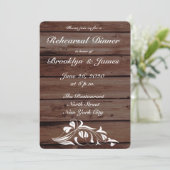 Uitnodigingen voor rustieke huwelijksrepetitie din (Staand voorkant)