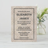 Uitnodigingen voor Rustige Damask Wedding (Staand voorkant)