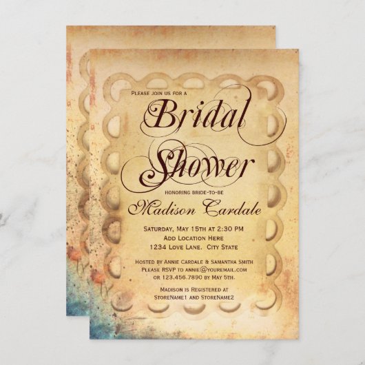 Uitnodigingen voor  Rustige papierbridale douches