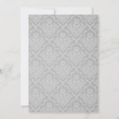 Uitnodigingen voor Rustige White Damask Wedding (Achterkant)