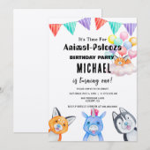 Uitnodigingen voor Safari Party - Alle dieren bell (Voorkant / Achterkant)