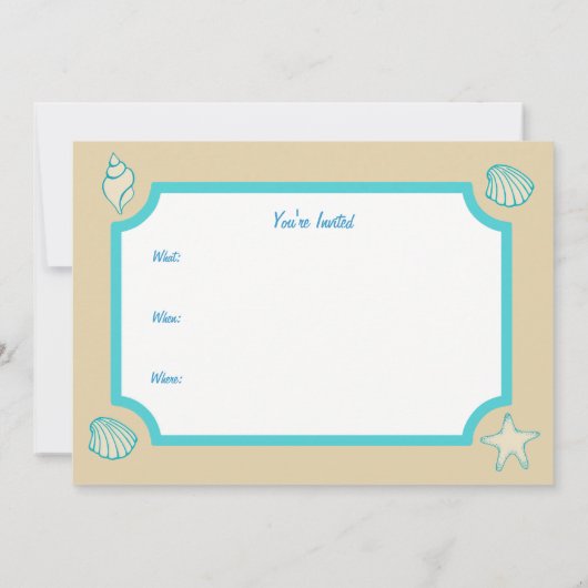 Uitnodigingen voor Seashell Beach (Achterkant)