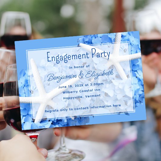 Uitnodigingen voor Seaside Garden Engagement Party