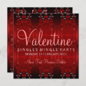 Uitnodigingen voor Single Mingle Valentijn Party (Voorkant / Achterkant)