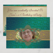 Uitnodigingen voor sjabloon van 80e verjaardagspar (Voorkant / Achterkant)