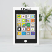 Uitnodigingen voor "Smart Phone" Party (Staand voorkant)