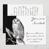 uitnodigingen voor Snowy Owl (Voorkant / Achterkant)