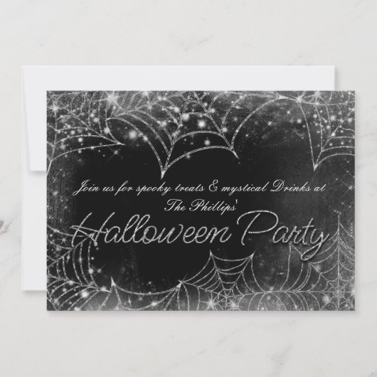 Uitnodigingen voor Sparkling Spiderwebs Halloween- (Voorkant)