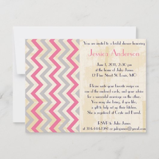 Uitnodigingen voor speciale  bridal-douches (Voorkant)