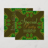 Uitnodigingen voor speciale feestjes van de Groene (Voorkant / Achterkant)
