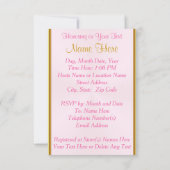 Uitnodigingen voor speciale roze en goudprinses (Achterkant)