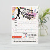 Uitnodigingen voor SpinNations verjaardagsfeestje (Staand voorkant)