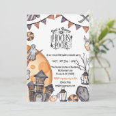 Uitnodigingen voor spookstad Halloween (Staand voorkant)