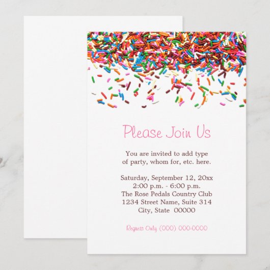 Uitnodigingen voor springen (Voorkant / Achterkant)