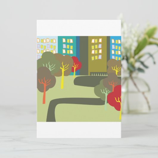 Uitnodigingen voor stadspark (Staand voorkant)