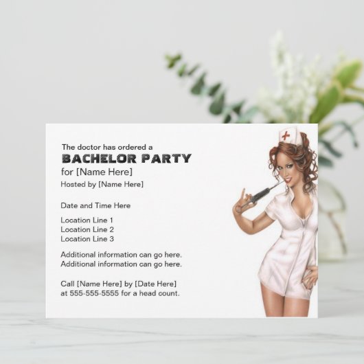 Uitnodigingen voor Stout Verpleegsters Bruiloftsfe (Staand voorkant)