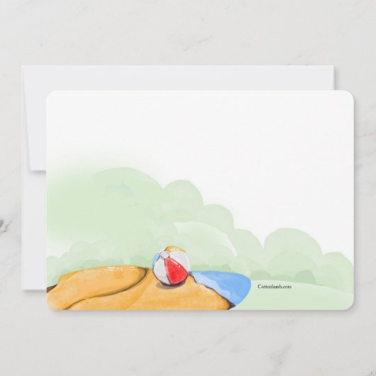 Uitnodigingen voor strand-/zwembadfeest (Achterkant)