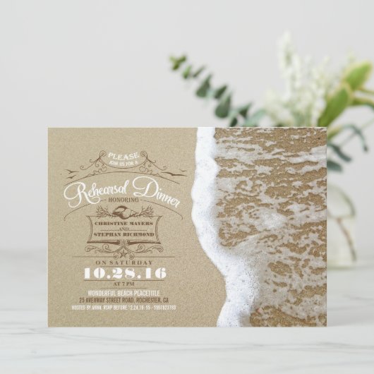 Uitnodigingen voor strandrepetities (Staand voorkant)