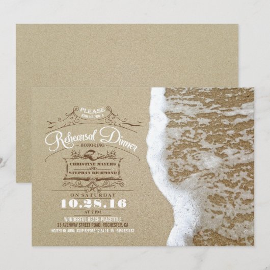 Uitnodigingen voor strandrepetities (Voorkant / Achterkant)