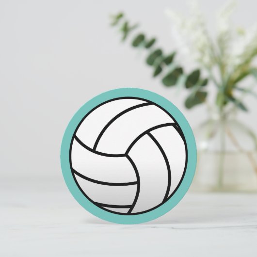 Uitnodigingen voor strandvolleybal Birthday (Staand voorkant)