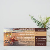 Uitnodigingen voor Sunset Beach Wedding Boarding P (Staand voorkant)