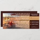 Uitnodigingen voor Sunset Beach Wedding Boarding P (Voorkant / Achterkant)