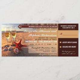 Uitnodigingen voor Sunset Beach Wedding Boarding P