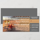 Uitnodigingen voor Sunset Beach Wedding Boarding P (Voorkant / Achterkant)