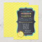 Uitnodigingen voor Sunshine Birthday Party (Voorkant / Achterkant)