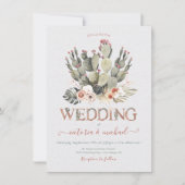 Uitnodigingen voor terra cotta en Cactus Wedding (Voorkant)