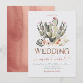 Uitnodigingen voor terra cotta en Cactus Wedding