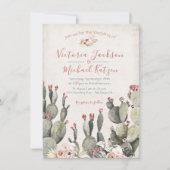 Uitnodigingen voor Terracota en Cactus Wedding (Voorkant)