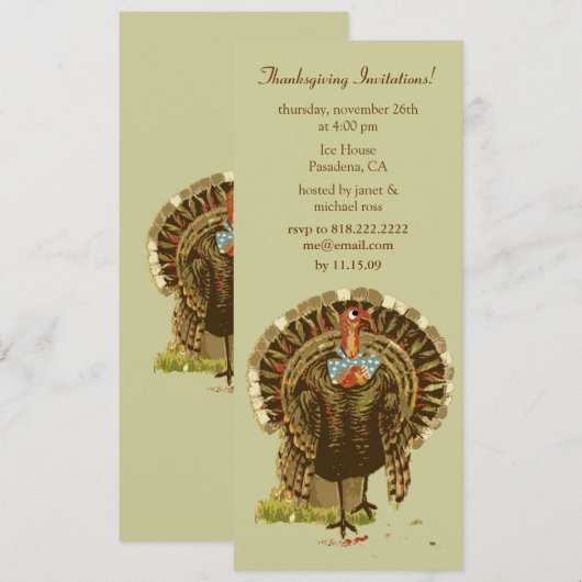 Uitnodigingen voor Thanksgiving, DIY achtergrond (Voorkant / Achterkant)