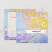 uitnodigingen voor thee , monetwater lily 7 (Voorkant / Achterkant)