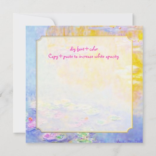 uitnodigingen voor thee , monetwater lily 7 (Achterkant)