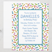 Uitnodigingen voor themagefeestjes met kleurrijke  (Voorkant / Achterkant)