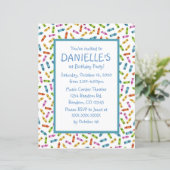 Uitnodigingen voor themagefeestjes met kleurrijke  (Staand voorkant)