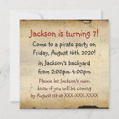 Uitnodigingen voor themathemapartement Pirate ship (Achterkant)