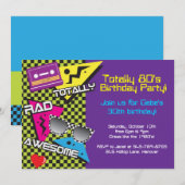 Uitnodigingen voor themaverjaardagsfeestjes van 80 (Voorkant / Achterkant)