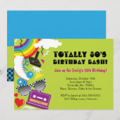 Uitnodigingen voor themaverjaardagsfeestjes van 80 (Voorkant / Achterkant)