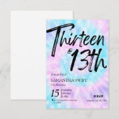 Uitnodigingen voor Tie Dye Sweet 13e verjaardag (Voorkant / Achterkant)