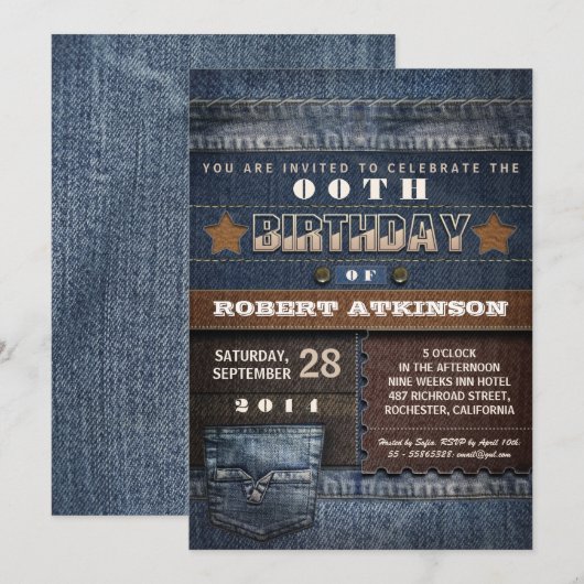 uitnodigingen voor tieners verjaardagsfeest (Voorkant / Achterkant)