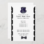 Uitnodigingen voor Top Hoed Feestje (Voorkant / Achterkant)