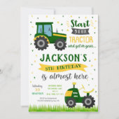 Uitnodigingen voor Tractor Birthday Party (Voorkant)