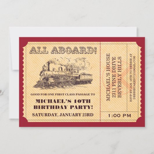 Uitnodigingen voor treinkaartjes (Voorkant)