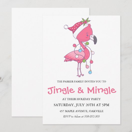 Uitnodigingen voor tropische feestdagen (Voorkant / Achterkant)