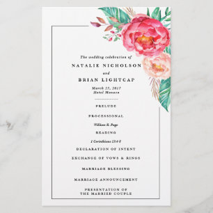 Uitnodigingen voor Tropische Floral Summer Wedding