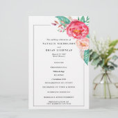 Uitnodigingen voor Tropische Floral Summer Wedding (Staand voorkant)
